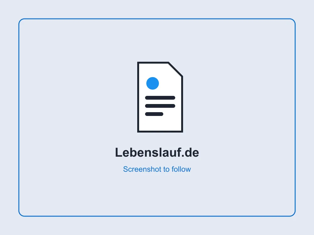 Screenshot of the Lebenslauf.de website